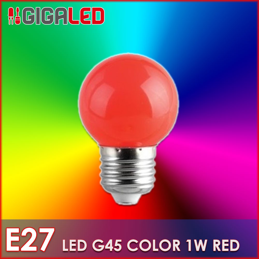 LED Λάμπα 1W Ε27-G45-Χρωματιστή-Κόκκινη