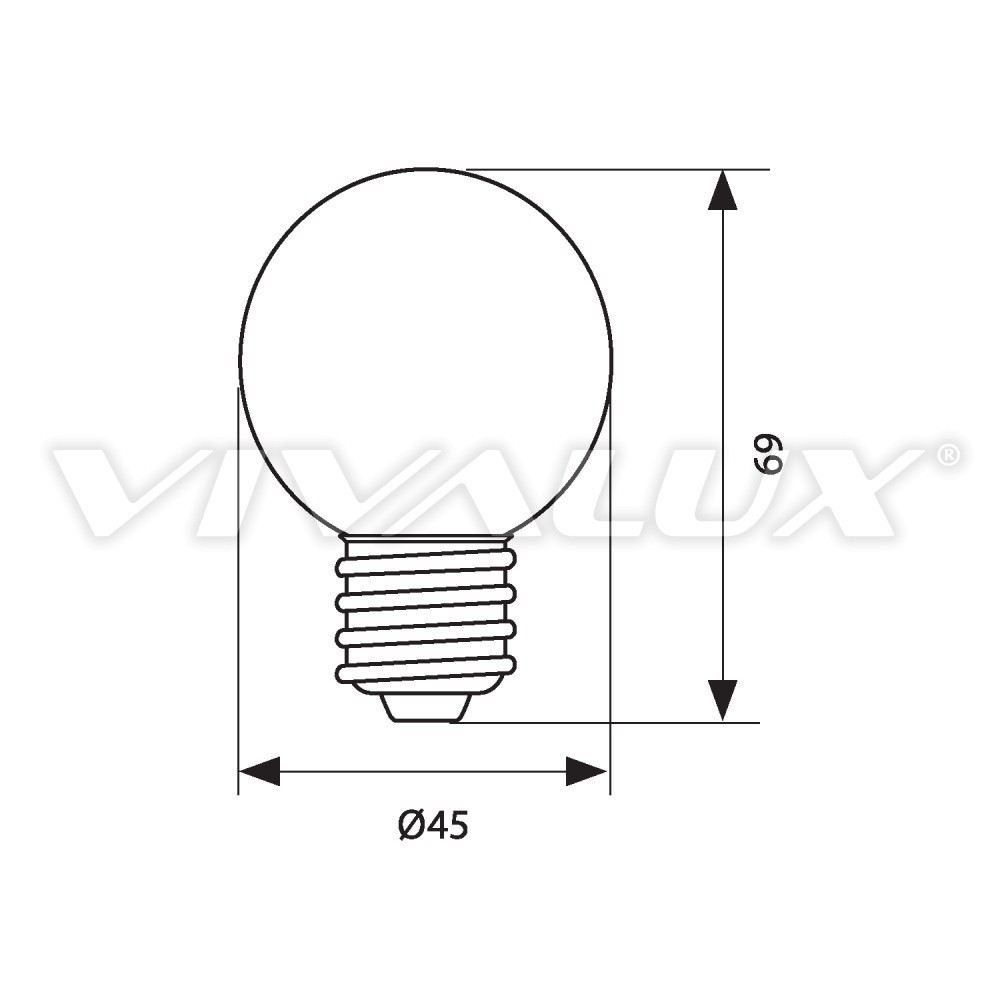 LED Λάμπα 1W Ε27-G45-Πλαστική