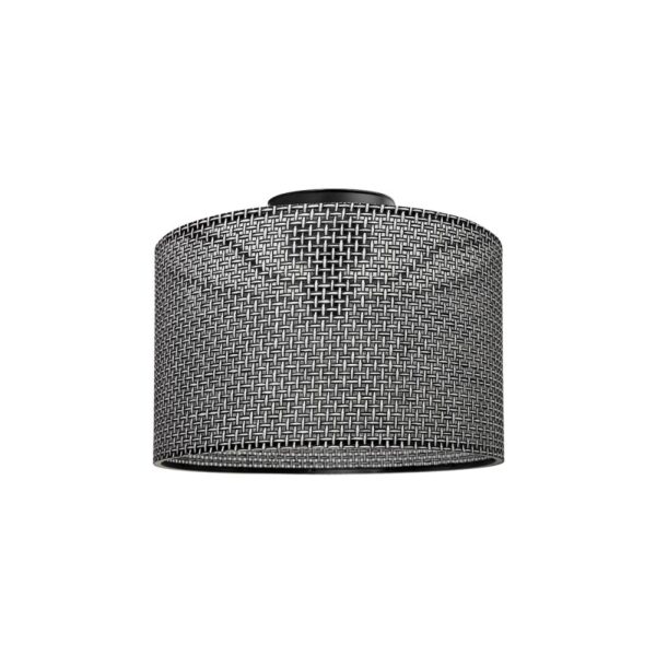 Modern Single-Light Hat Ceiling Lamp CILIO Black Perforated Fabric 203-0152