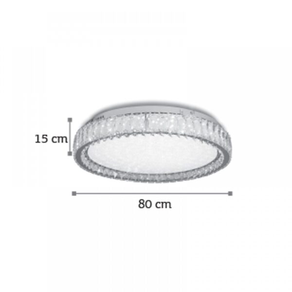 LED Φωτιστικό Πλαφονιέρα 80W 4000K από χρώμιο μέταλλο και κρύσταλλα 42013-Α - Image 2