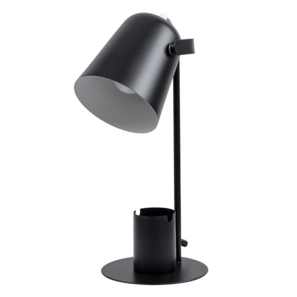 PENCASE 1 x E27 Black Metal Bell Desk Lamp with On/Off Switch - Pencil Holder & Phone Holder 61563