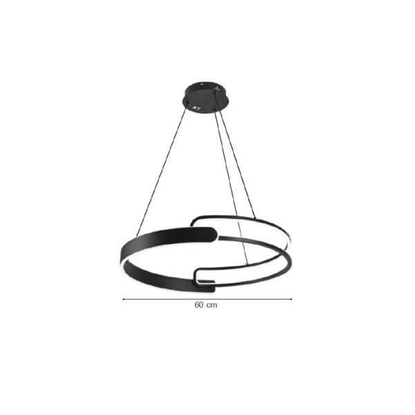 LED Φωτιστικό Οροφής Κρεμαστό Φ60cm 50Watt Μαύρο 6107-Black - Image 2