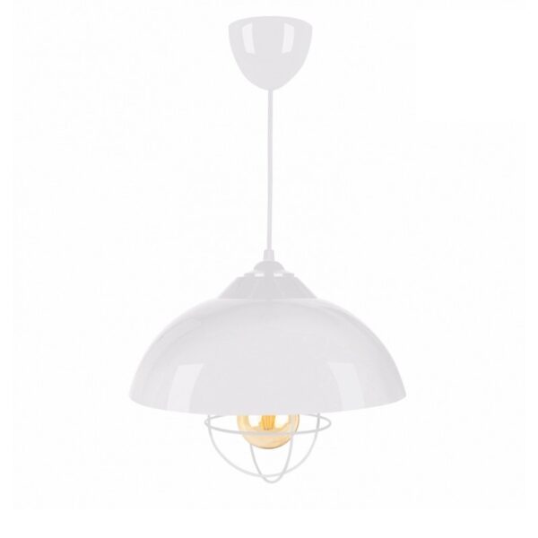 Modern Pendant Ceiling Light INDUSTRY 1xE27 Metallic White Bell 204-0111