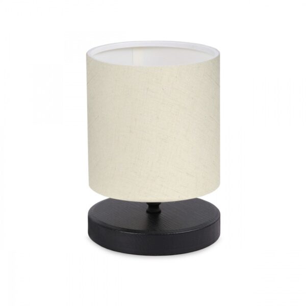 Modern Table Lamp Single Light MINNIE 1xE27 Black Wood with Beige Fabric 204-0062