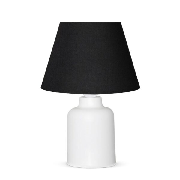 Modern Table Lamp Single Light CIA 1xE27 White Plastic with Black Fabric 204-0081