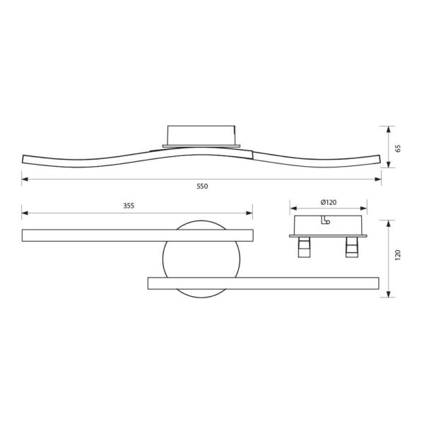 LED Φωτιστικό Οροφής 12Watt RIVER Μαύρο 4000K IP20 VIV005037 - Image 3