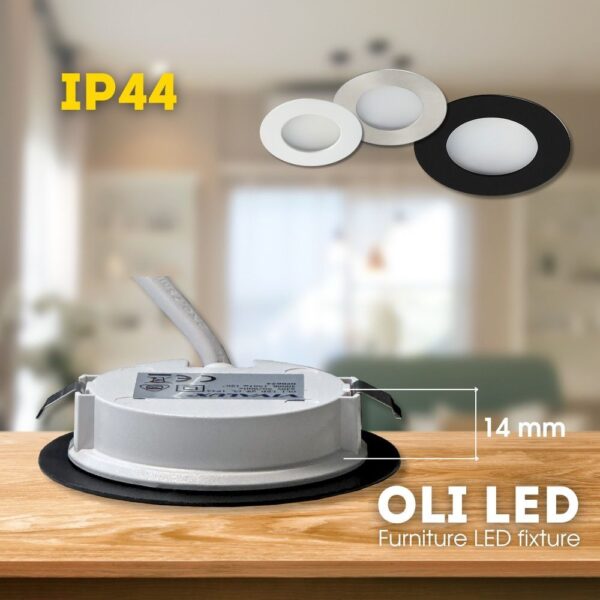 LED Mini Spot Επίπλου Χωνευτό OLI 2Watt Λευκό 4000Κ IP44 VIV004977 - Image 4