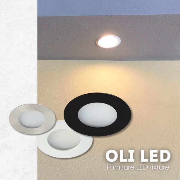 LED Mini Spot Επίπλου Χωνευτό OLI 2Watt Μαύρο 4000Κ IP44 VIV004976 - Image 5