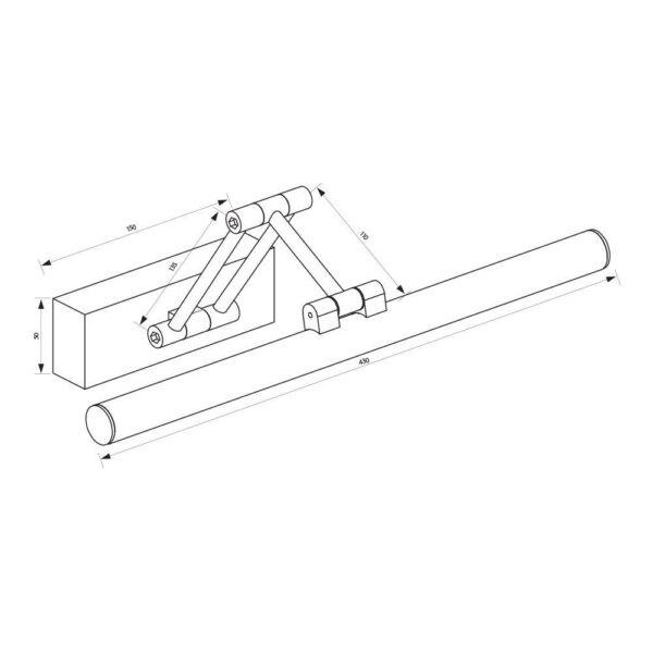 LED Φωτιστικό Μπάνιου RIMINI Χρώμιο 9Watt IP20 με Βραχίονα VIV005060 - Image 3