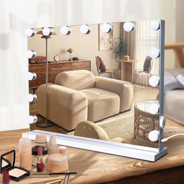 LED Mirror Hollywood Makeup 14Watt with Switching Lighting IP20 Touch with Touch Display Dimmable - Image 3