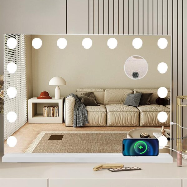 LED Mirror Hollywood Makeup 14Watt with Switching Lighting IP20 Touch with Touch Display Dimmable - Image 2