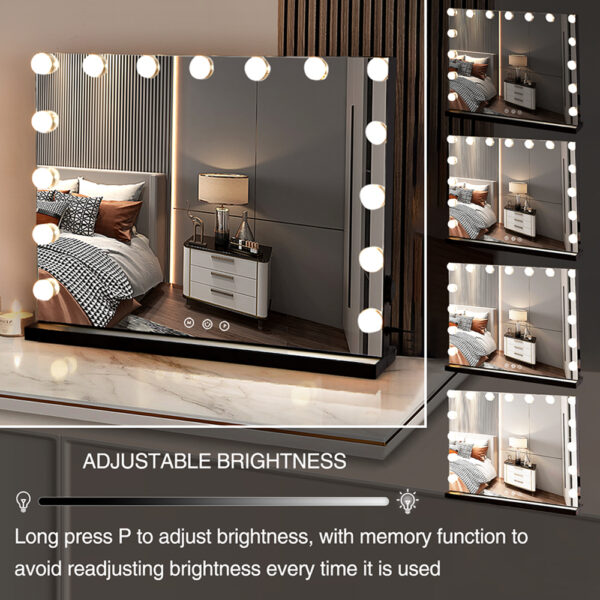 LED Mirror Hollywood Makeup 14Watt with Switching Lighting IP20 Touch with Touch Display Dimmable