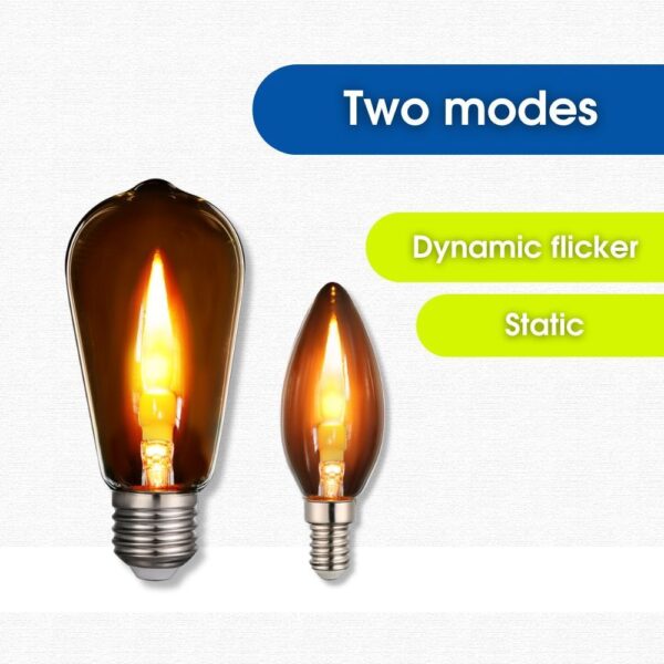 LED Filament Λάμπα με εφέ φλόγας STG57 E27 0.6W 1800K VIV005083 - Image 3