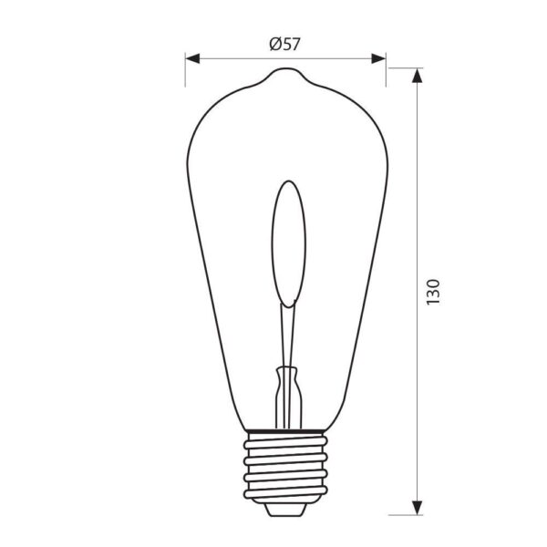 LED Filament Λάμπα με εφέ φλόγας STG57 E27 0.6W 1800K VIV005083 - Image 2